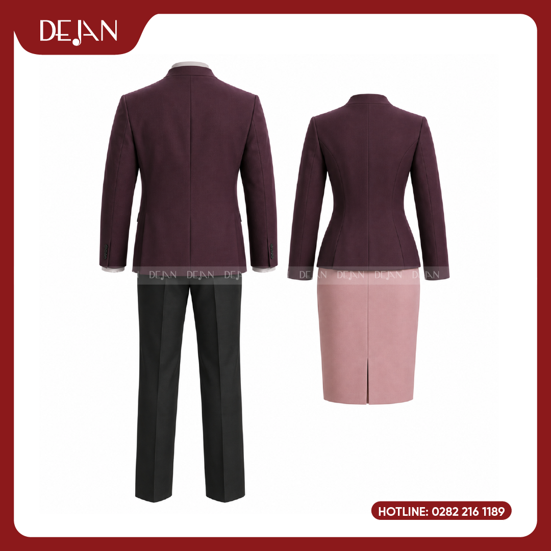 DJDPLTNH1006-dong-phuc-le-tan-nha-hang-02 Đồng Phục Lễ Tân Nhà Hàng DJDPLTNH1006 - Tím Mận Sang Trọng, Nữ Tính
