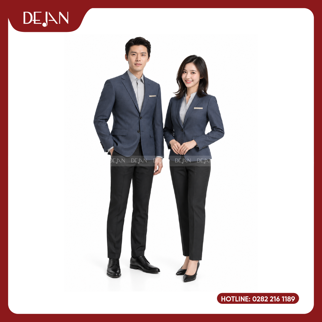 DJDPLTNH1008-dong-phuc-le-tan-nha-hang-01 Đồng Phục Lễ Tân Nhà Hàng DJDPLTNH1008 - Xanh Xám Điềm Đạm, Lịch Lãm