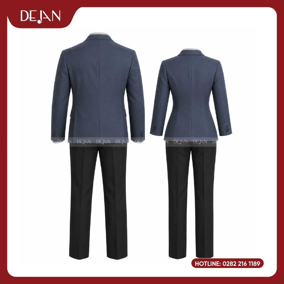 DJDPLTNH1008-dong-phuc-le-tan-nha-hang-03 Đồng Phục Lễ Tân Nhà Hàng DJDPLTNH1008 - Xanh Xám Điềm Đạm, Lịch Lãm