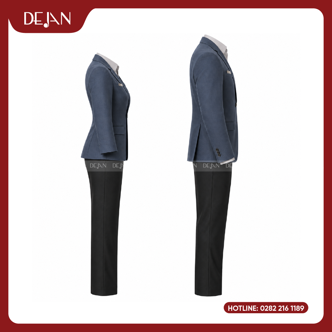 DJDPLTNH1008-dong-phuc-le-tan-nha-hang-04 Đồng Phục Lễ Tân Nhà Hàng DJDPLTNH1008 - Xanh Xám Điềm Đạm, Lịch Lãm