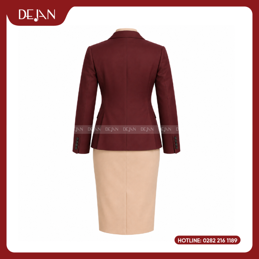 Đồng Phục Quản Lý Nhà Hàng DJDPQLNH1002 - Blazer Đỏ Đô Nữ Thanh Lịch