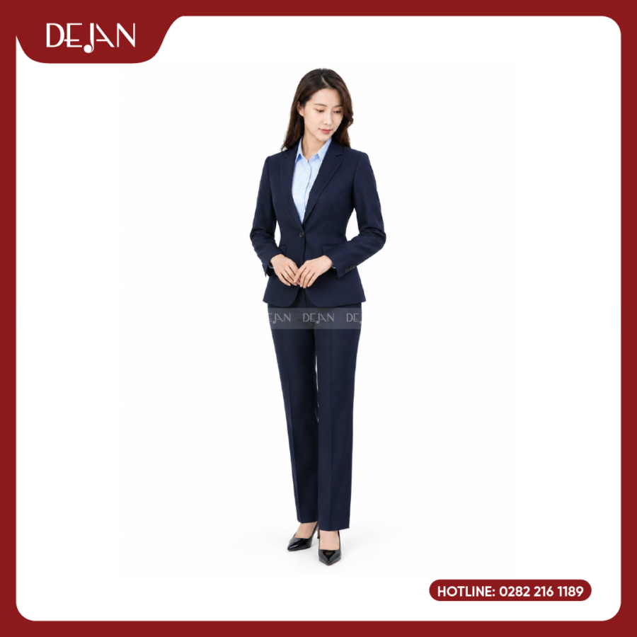 Đồng Phục Quản Lý Nhà Hàng DJDPQLNH1004 - Suit Navy Nữ Thanh Lịch