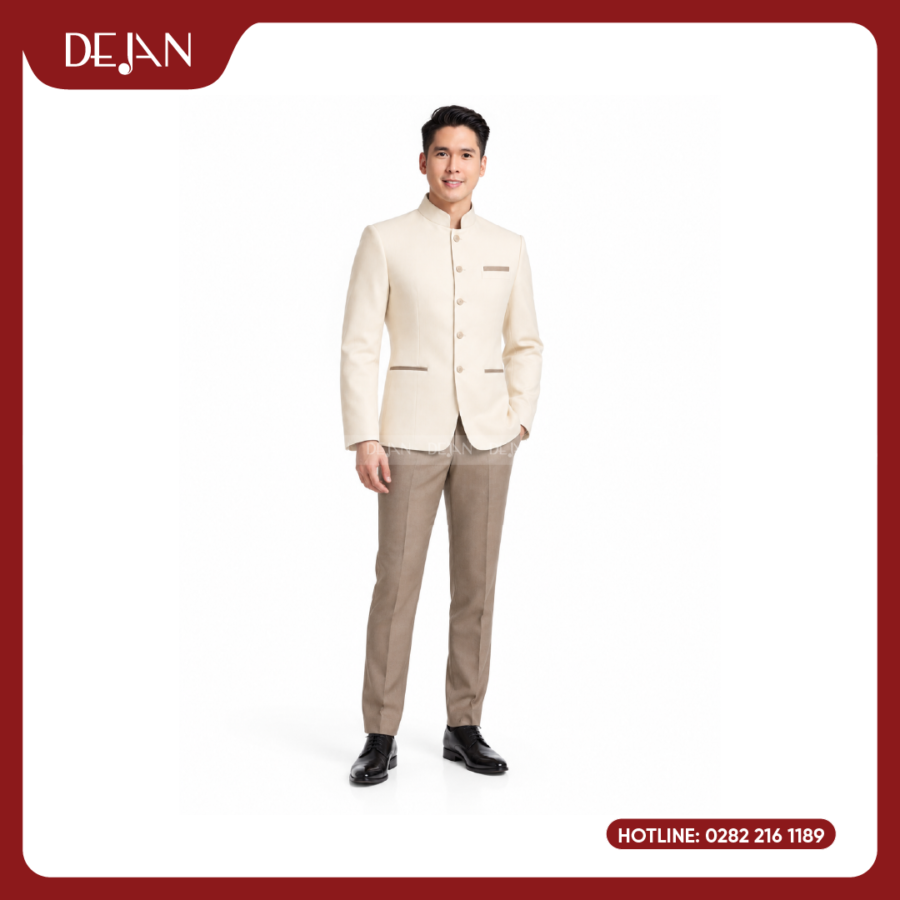 Đồng Phục Quản Lý Nhà Hàng DJDPQLNH1007 - Kem Nam Ấm Áp, Tinh Tế