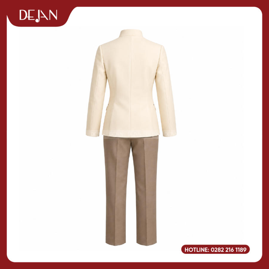 Đồng Phục Quản Lý Nhà Hàng DJDPQLNH1007 - Kem Nam Ấm Áp, Tinh Tế