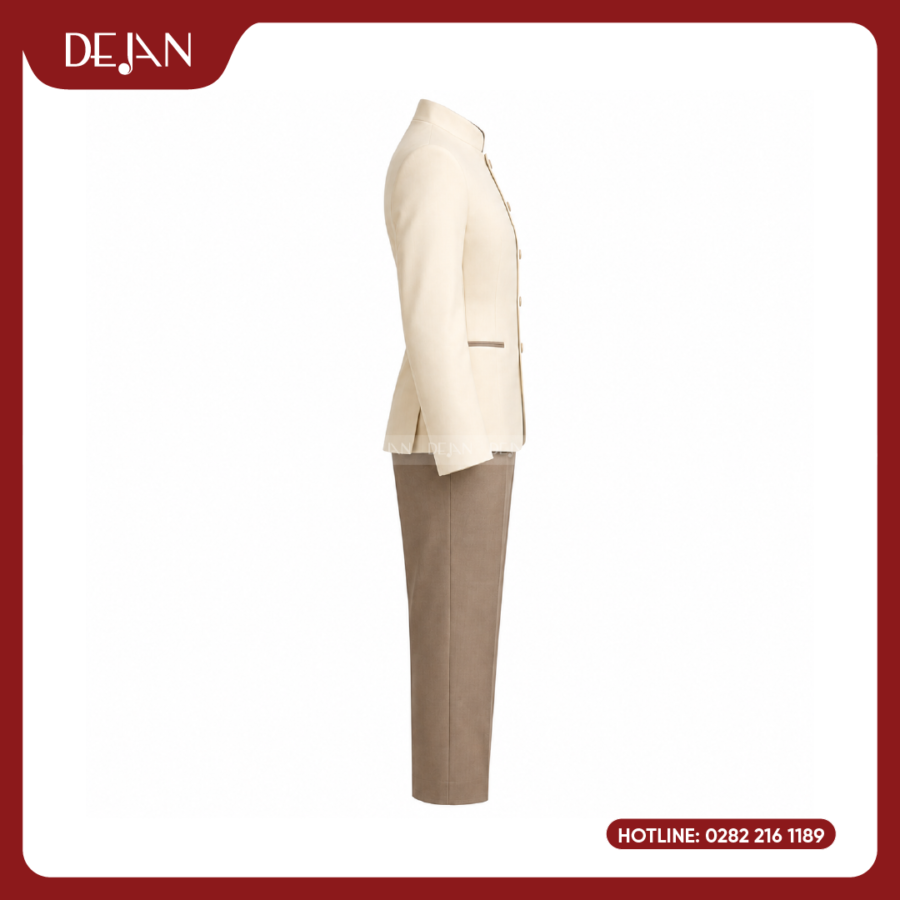 Đồng Phục Quản Lý Nhà Hàng DJDPQLNH1007 - Kem Nam Ấm Áp, Tinh Tế