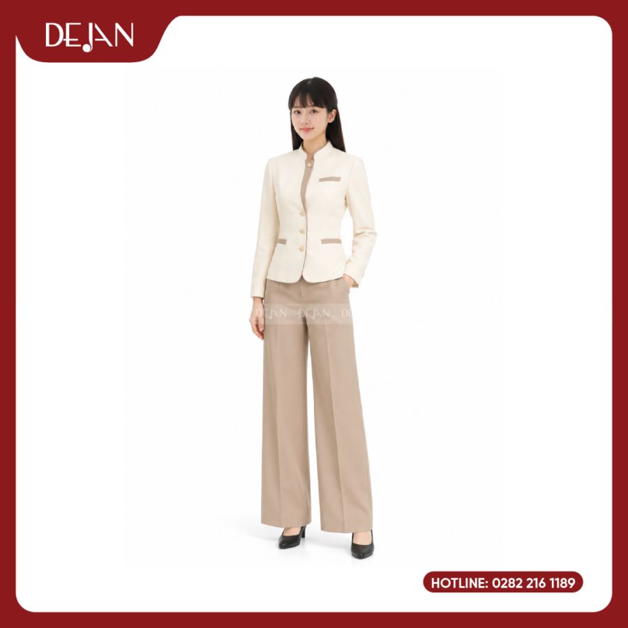 Đồng Phục Quản Lý Nhà Hàng DJDPQLNH1008 - Kem Nữ Hiện Đại, Phóng Khoáng