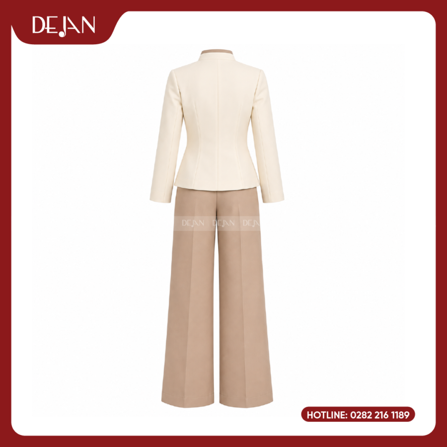 Đồng Phục Quản Lý Nhà Hàng DJDPQLNH1008 - Kem Nữ Hiện Đại, Phóng Khoáng