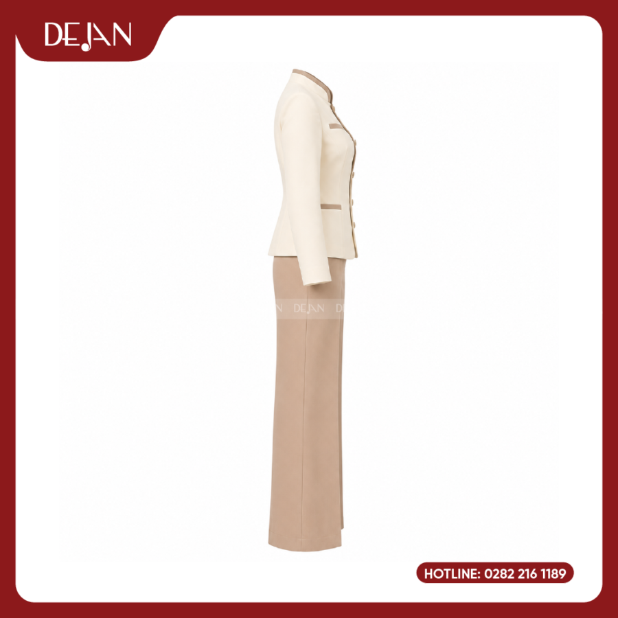 Đồng Phục Quản Lý Nhà Hàng DJDPQLNH1008 - Kem Nữ Hiện Đại, Phóng Khoáng