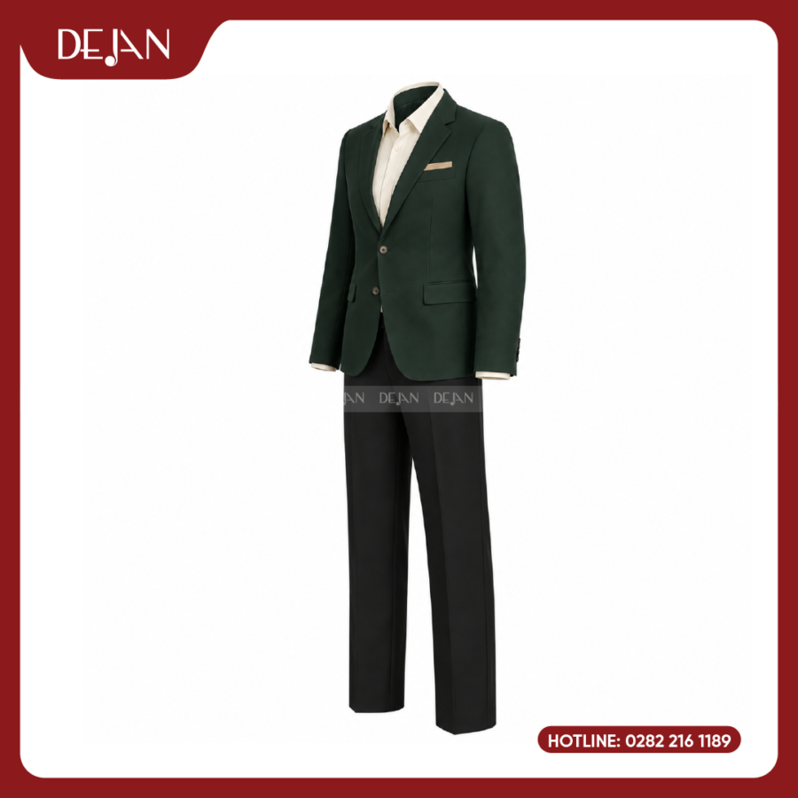 Đồng Phục Quản Lý Nhà Hàng DJDPQLNH1009 - Xanh Lá Đậm Nam Sang Trọng