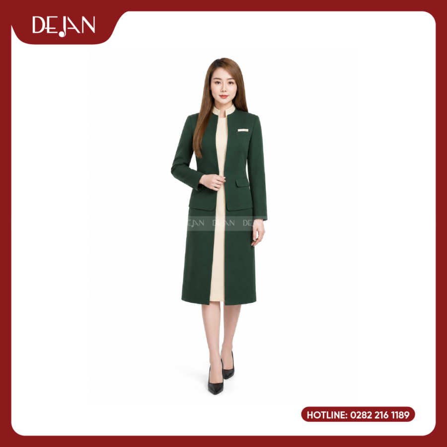 Đồng Phục Quản Lý Nhà Hàng DJDPQLNH1010 - Xanh Lá Đậm Nữ Sang Trọng