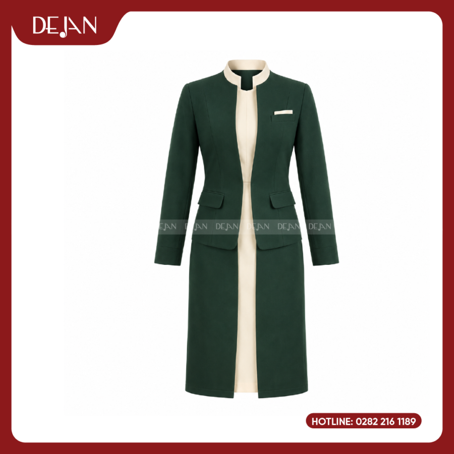 Đồng Phục Quản Lý Nhà Hàng DJDPQLNH1010 - Xanh Lá Đậm Nữ Sang Trọng