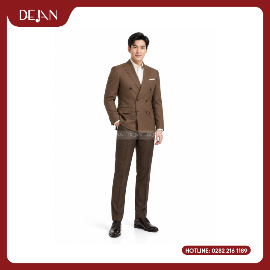 Đồng Phục Quản Lý Nhà Hàng DJDPQLNH1013 - Suit Nâu Nam Cá Tính, Ấm Áp