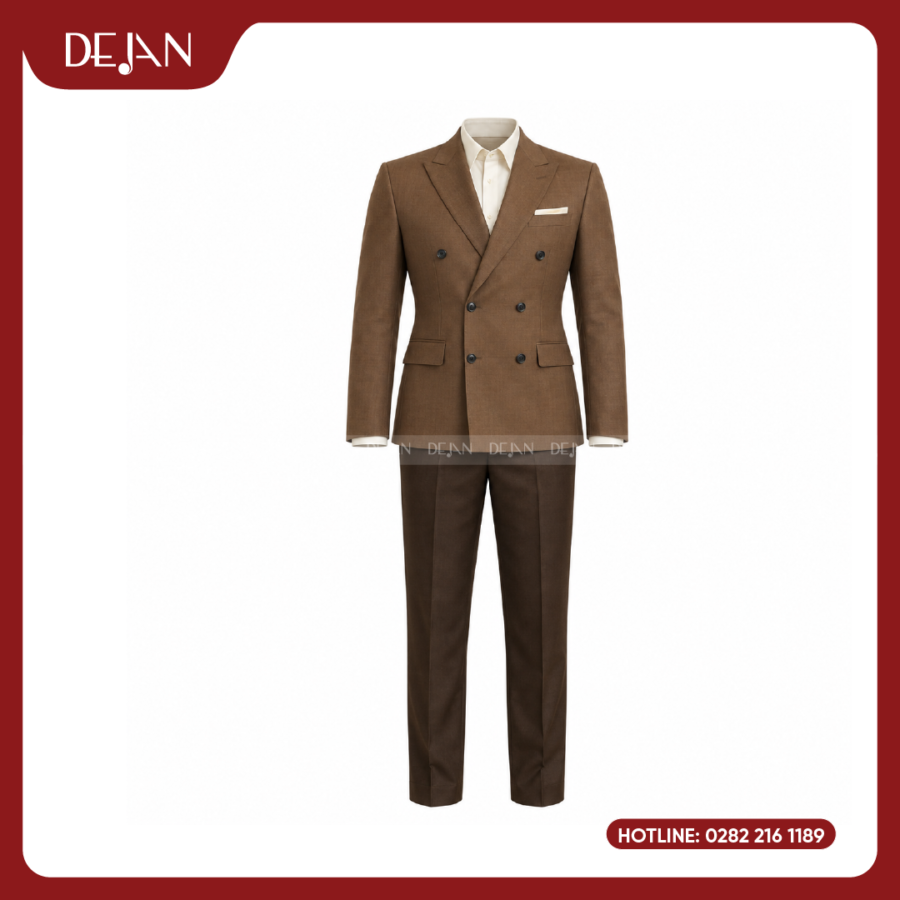 Đồng Phục Quản Lý Nhà Hàng DJDPQLNH1013 - Suit Nâu Nam Cá Tính, Ấm Áp