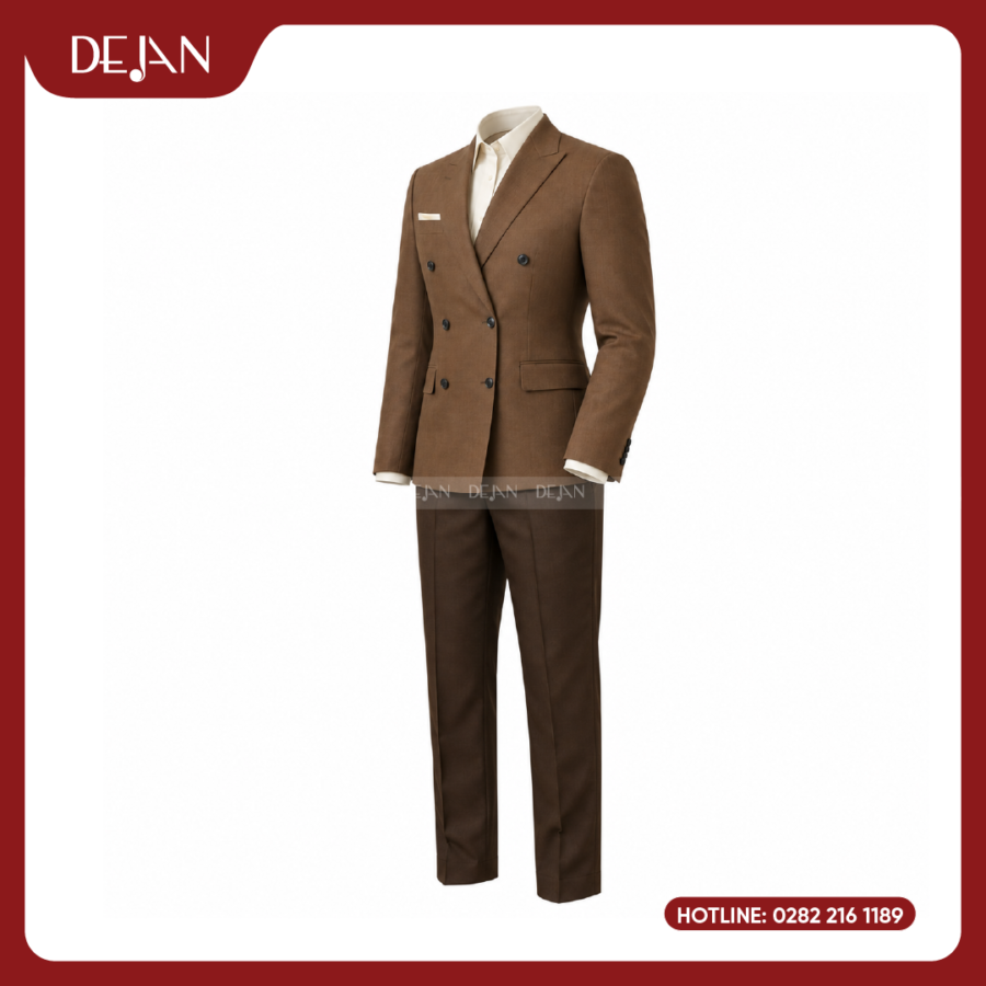 Đồng Phục Quản Lý Nhà Hàng DJDPQLNH1013 - Suit Nâu Nam Cá Tính, Ấm Áp