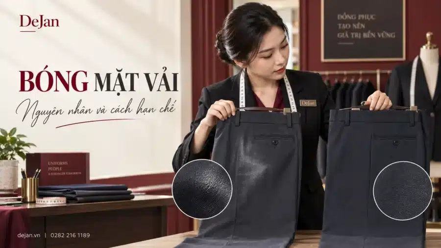 Quần tây đồng phục bị bóng mặt vải: Nguyên nhân và cách hạn chế