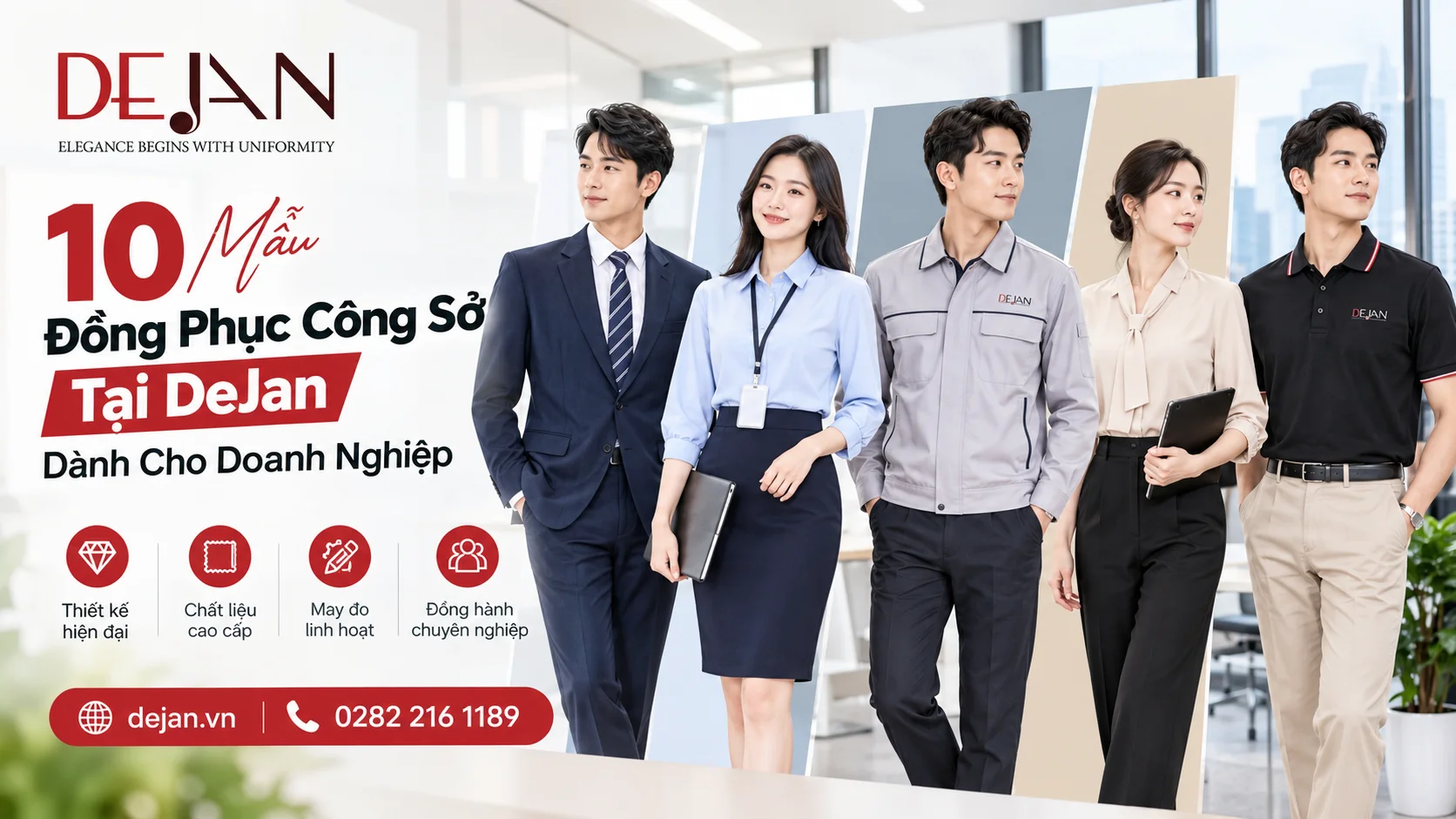 10 mẫu đồng phục công sở tại DeJan dành cho doanh nghiệp