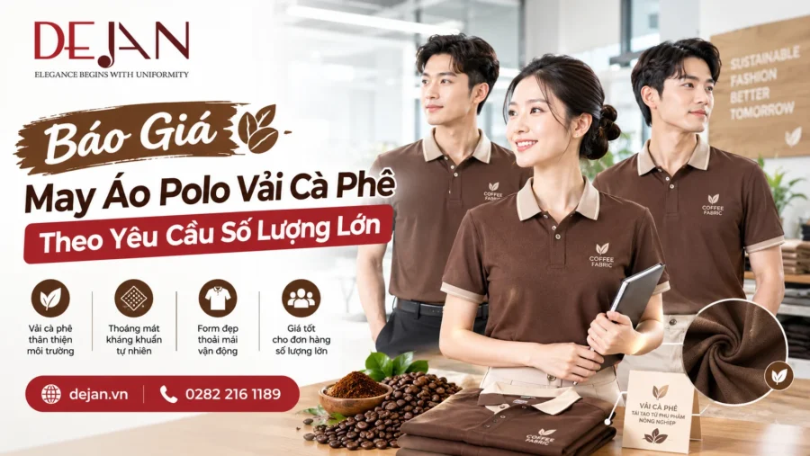 Báo Giá May Áo Polo Vải Cà Phê Theo Yêu Cầu Số Lượng Lớn