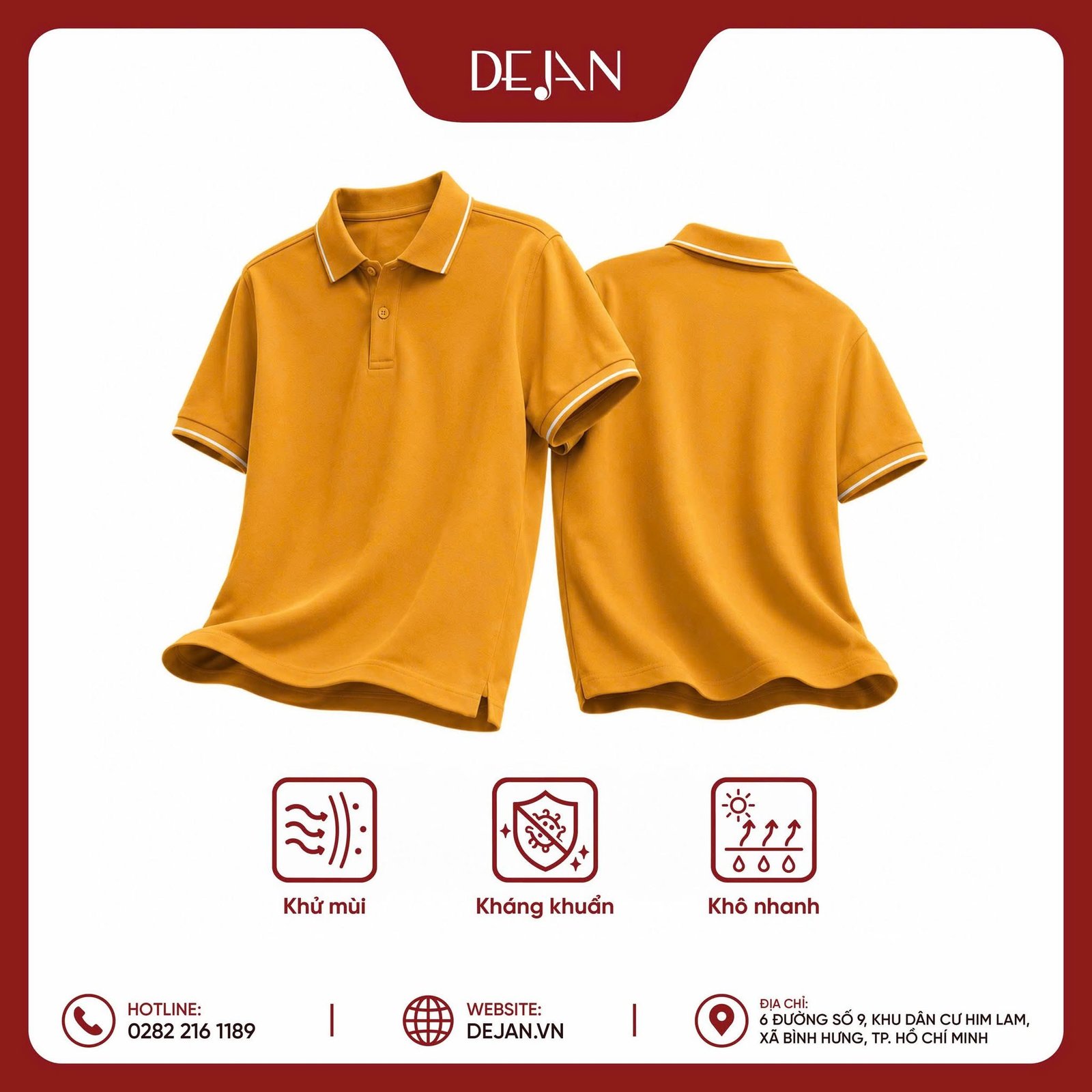 Báo giá may áo polo vải cà phê theo yêu cầu số lượng lớn