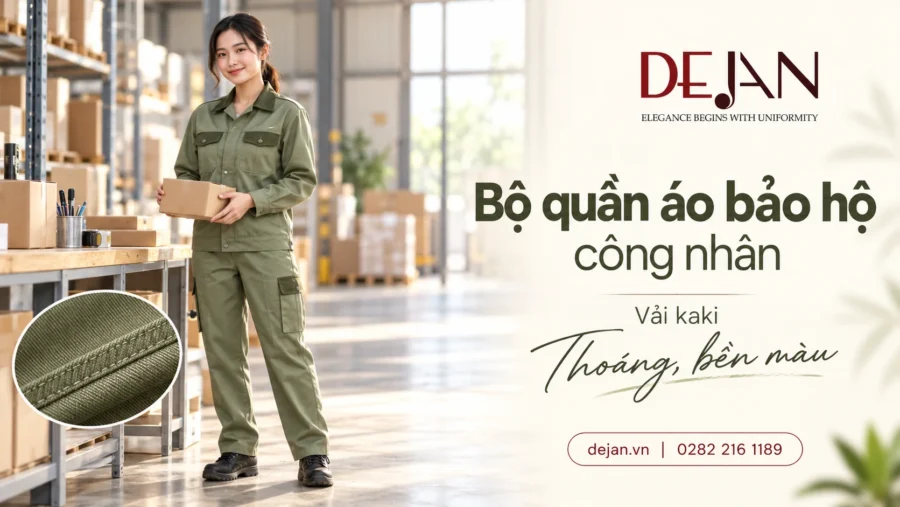 Bộ quần áo bảo hộ công nhân: Chọn vải kaki thoáng, bền màu